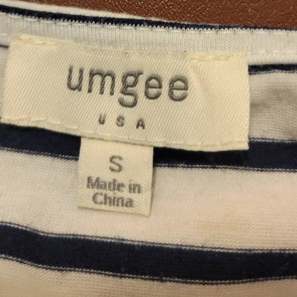 UMGEE Pink White Striped Round Neck Sleeveless Tank Top Women's Size Small - Picture 3 of 9